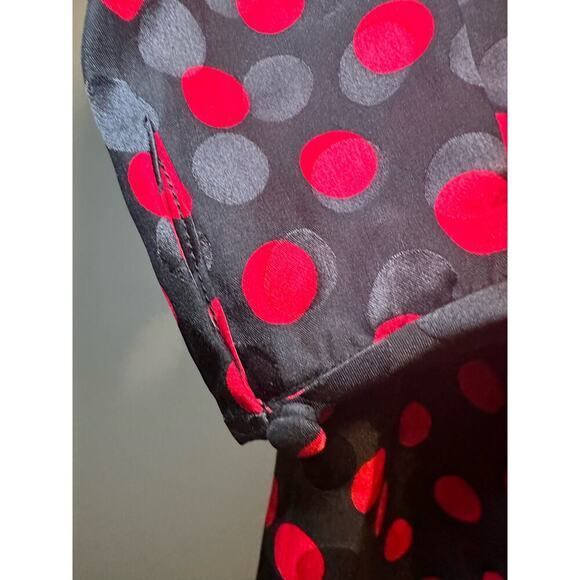 RE/DONE Sz M 80s Wrap Jacquard 100% Silk Polka Dot Mini Dress NWT‎ long sleeve - Picture 11 of 13